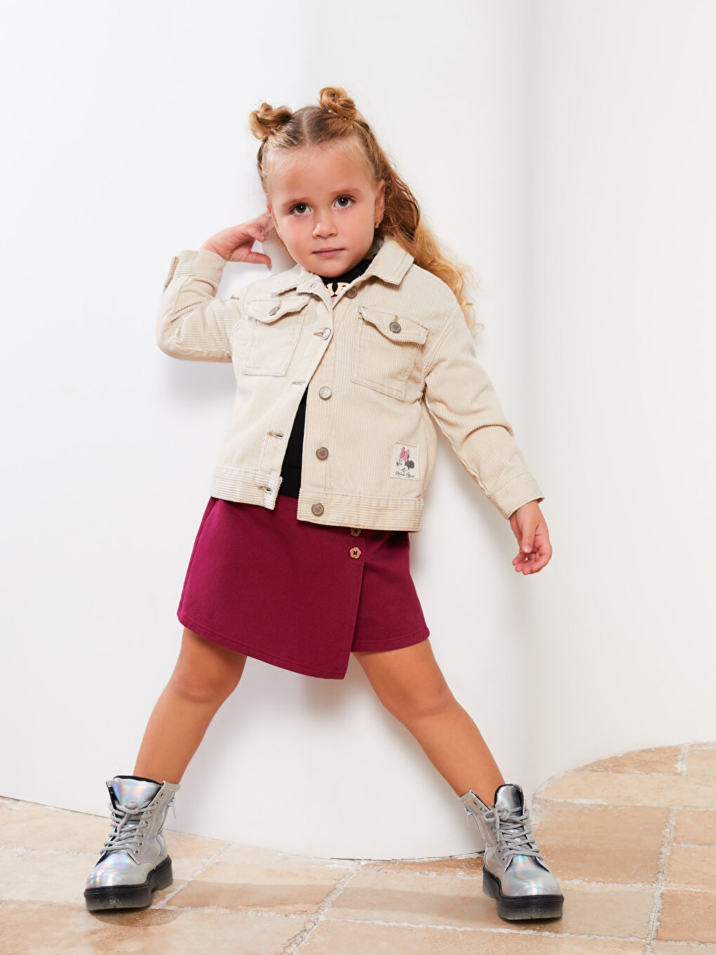 Elasticated Waist Basic Baby Girls' Skort-1