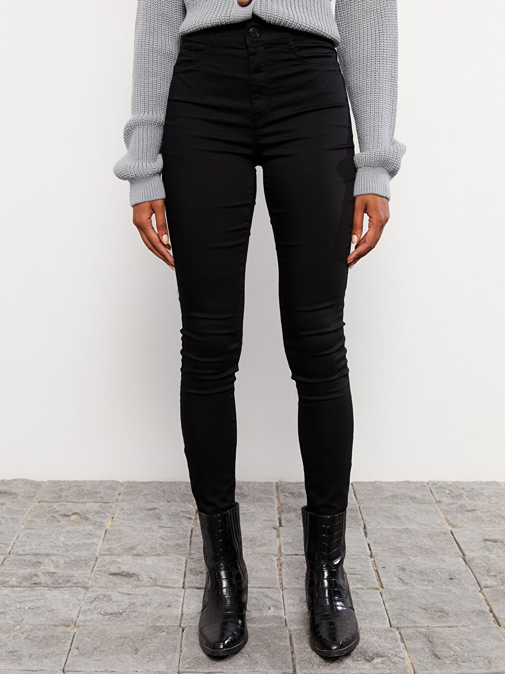 Siyah Jüpiter Süper Skinny Fit Kadın Jean Pantolon-2