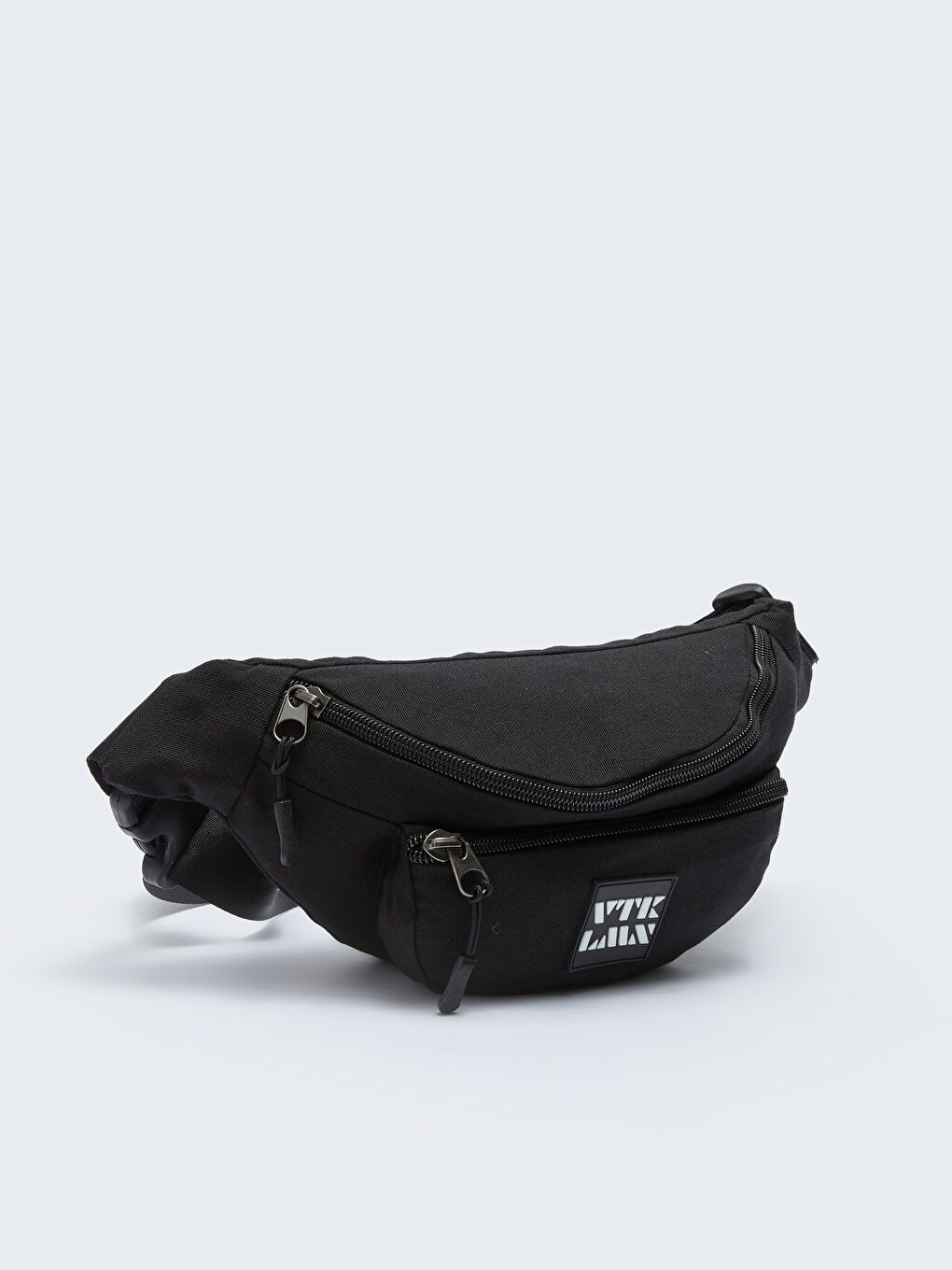 Siyah Etiket Detaylı Erkek Bel Çantası-2