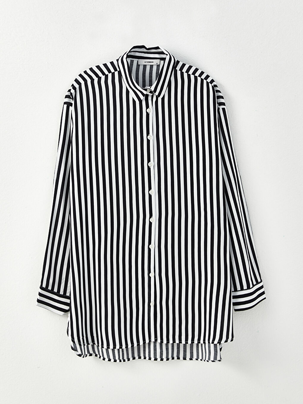 Striped Long Sleeve Viscose Women Shirt-5