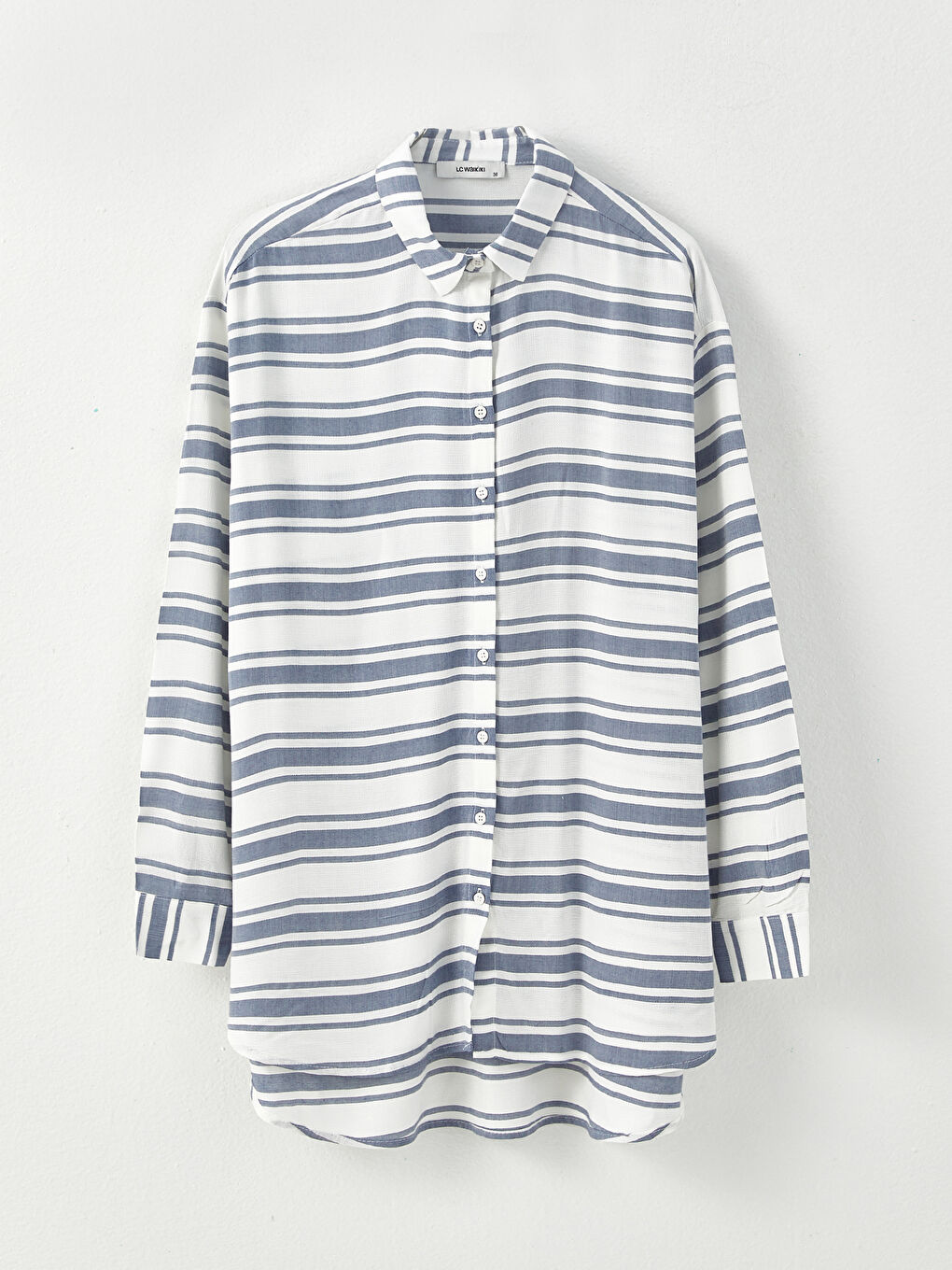 Chemise Femme à Rayures en Viscose à Manches Longues-5