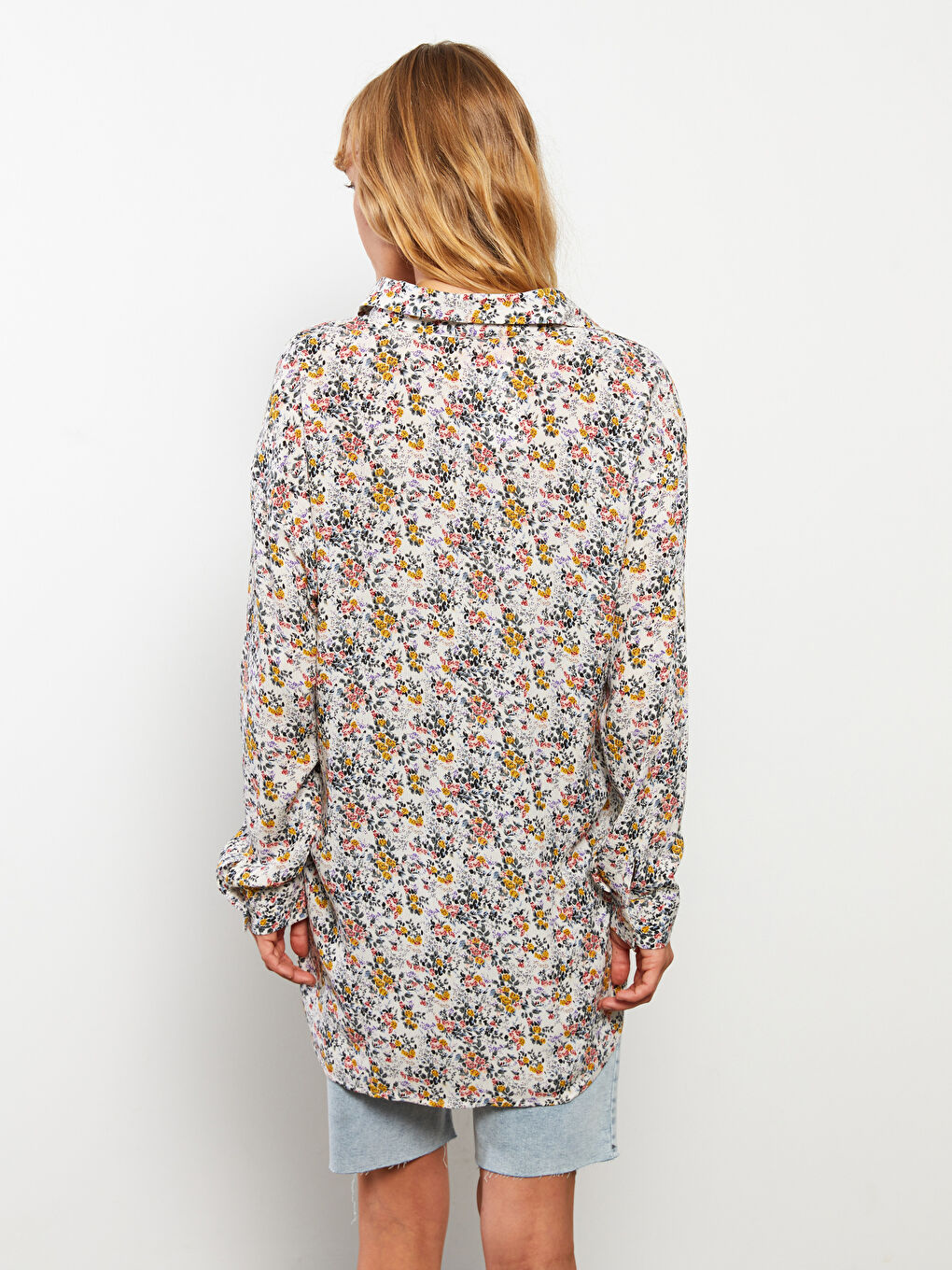 LCW ECO Patterned Long Sleeve Viscose Women's Shirt -W2I171Z8-LU7