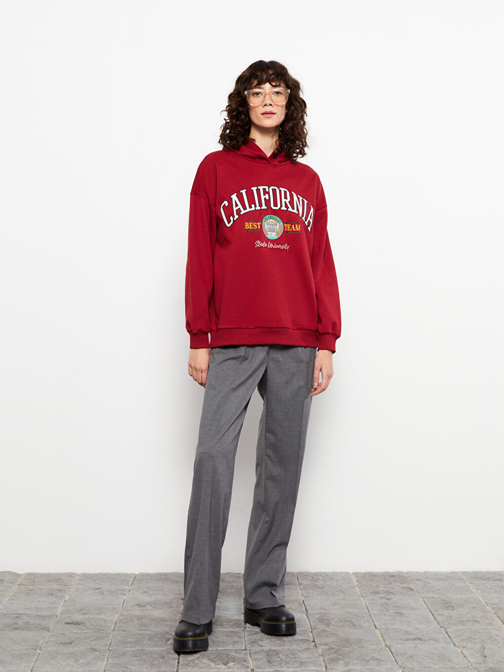 Damen Locker Geschnittene Schlichte Hosen-1