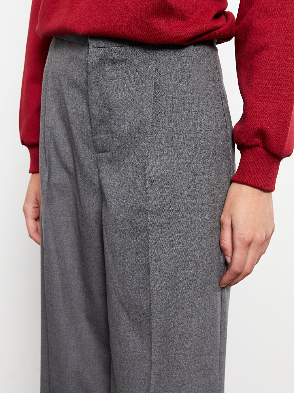 Damen Locker Geschnittene Schlichte Hosen-2