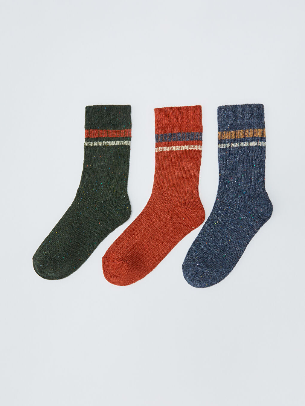 Karışık Çizgili Erkek Çocuk Soket Çorap 3'lü-1