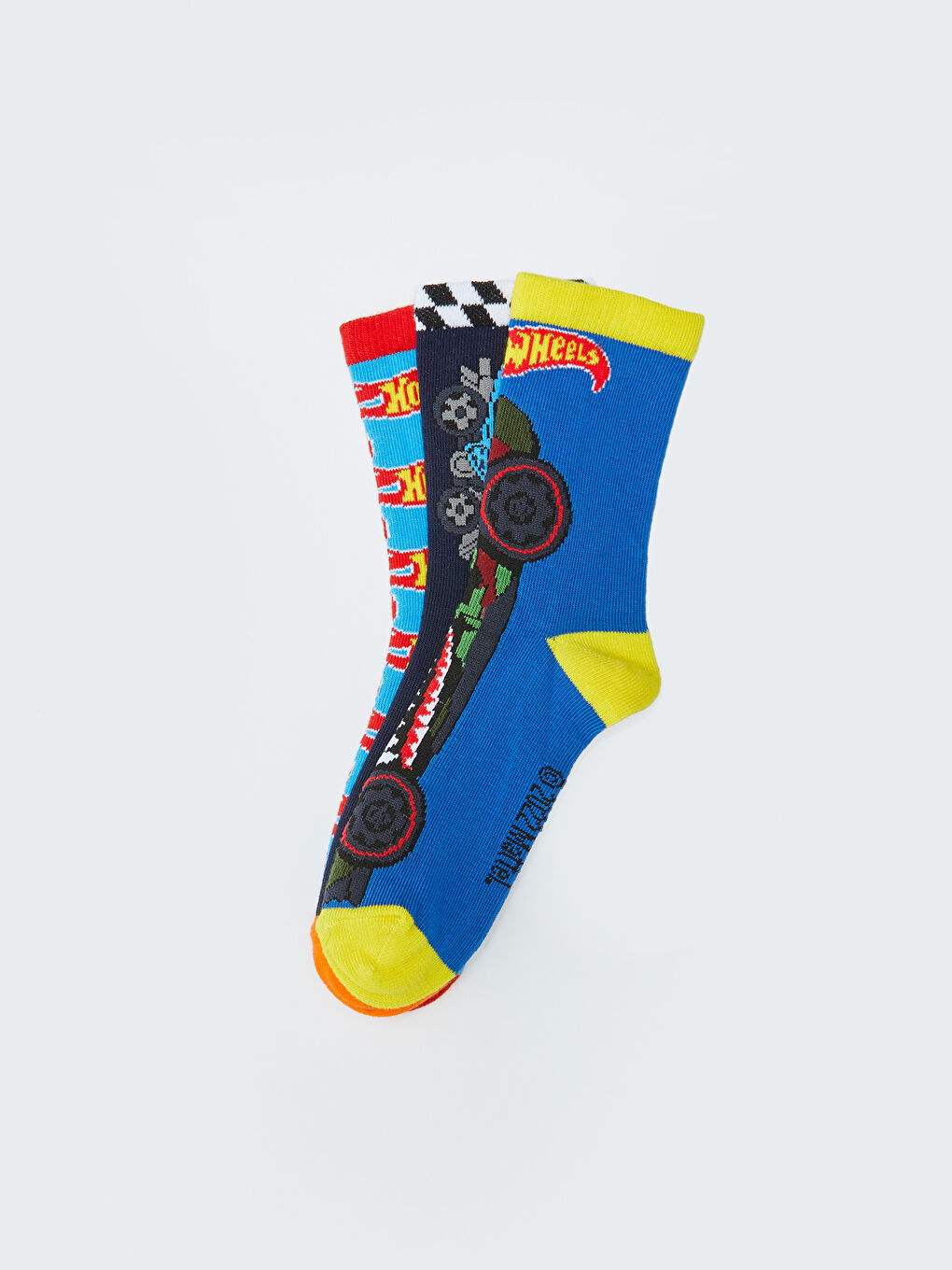 Karışık Hotwheels Desenli Erkek Çocuk Soket Çorap 3'lü-1