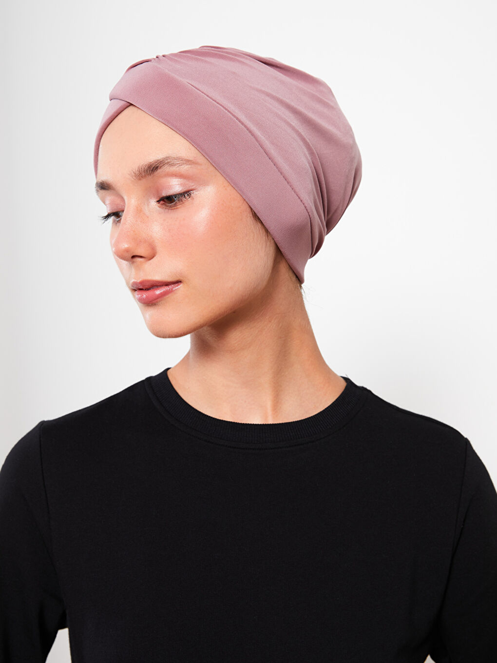 Pembe Kadın Düz Büzgülü Havuz Bonesi