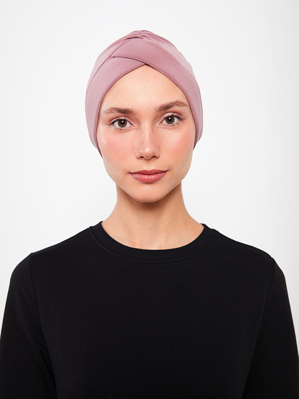 Pembe Kadın Düz Büzgülü Havuz Bonesi-1