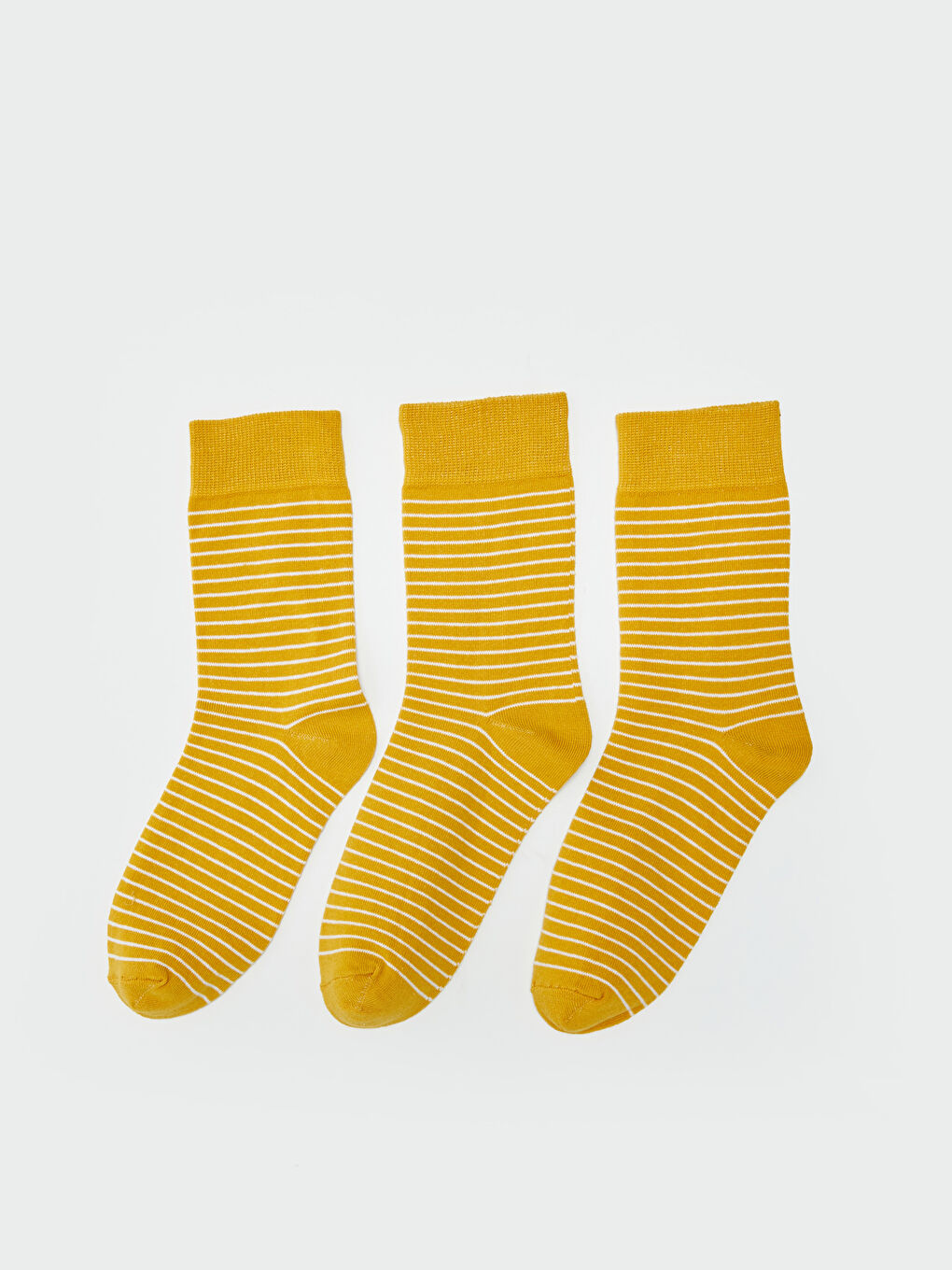 Sarı Çizgili Erkek Soket Çorap 3'lü-1