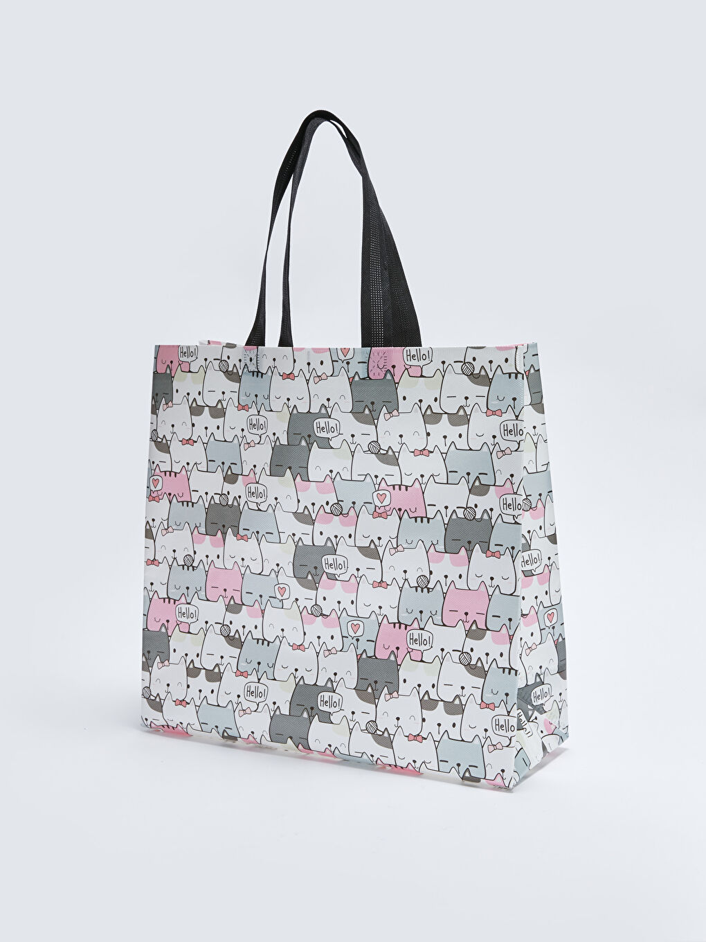 Karışık Kedi Baskılı Alışveriş Çantası-1