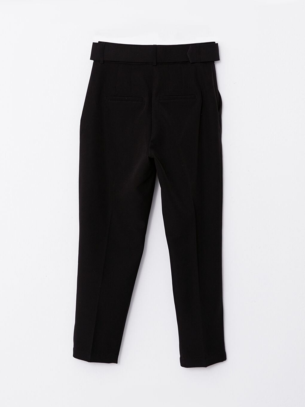 Siyah Kadın Havuç Kesim Düz Pantolon-6