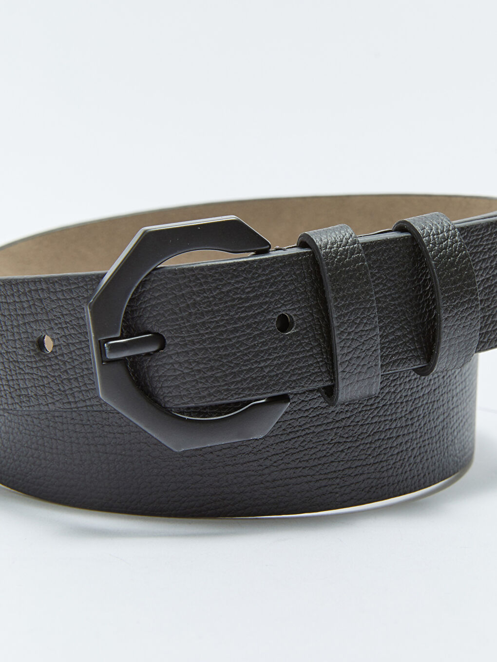 Siyah Deri Görünümlü Kadın Kemer-3