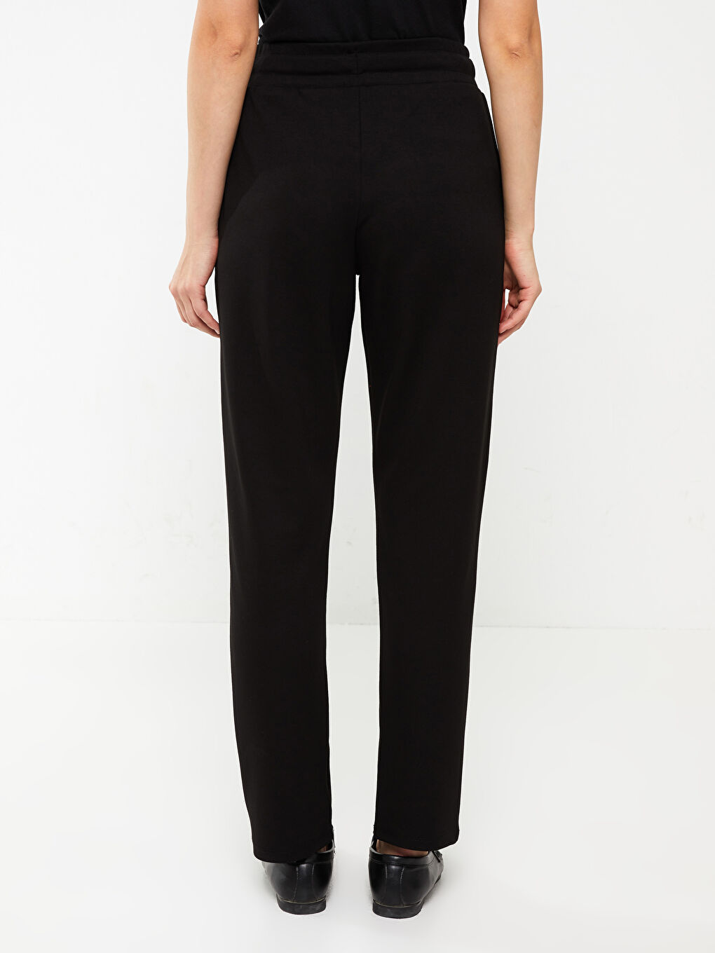 بنطلون رياضي سادة بخصر مرن للسيدات-4