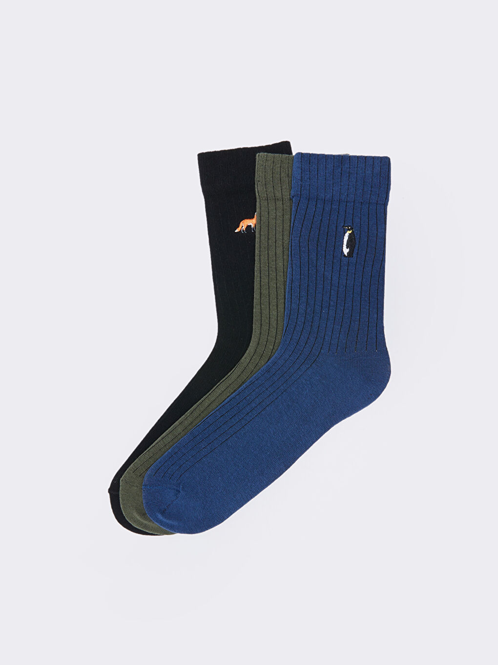 Karışık Nakışlı Erkek Soket Çorap 3'lü-1