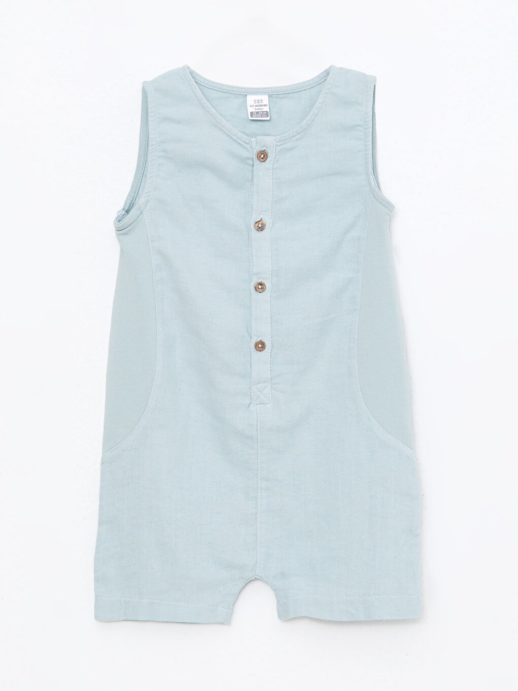 Crew Neck Basic Cotton Baby Boy Jumpsuit