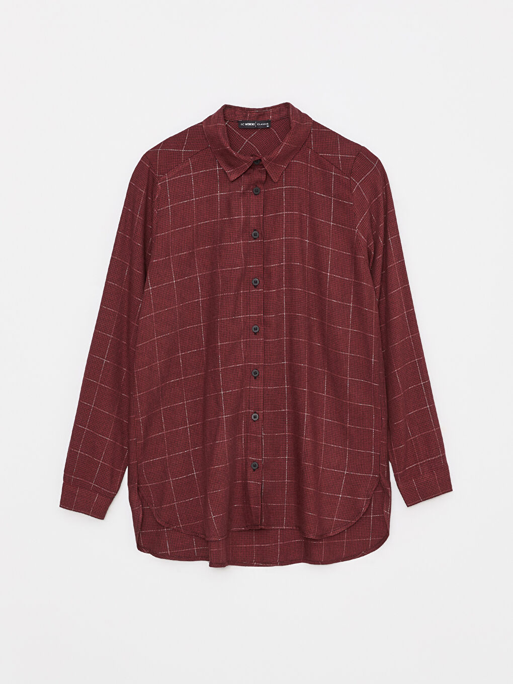 Kırmızı Ekose Uzun Kollu Flanel Kadın Oduncu Gömlek-5