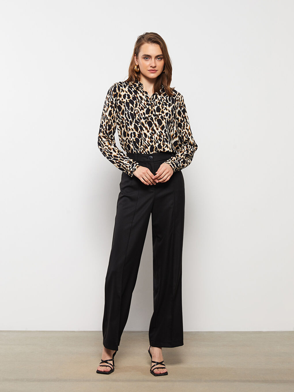 Patterned Long Sleeve Women's Shirt-2