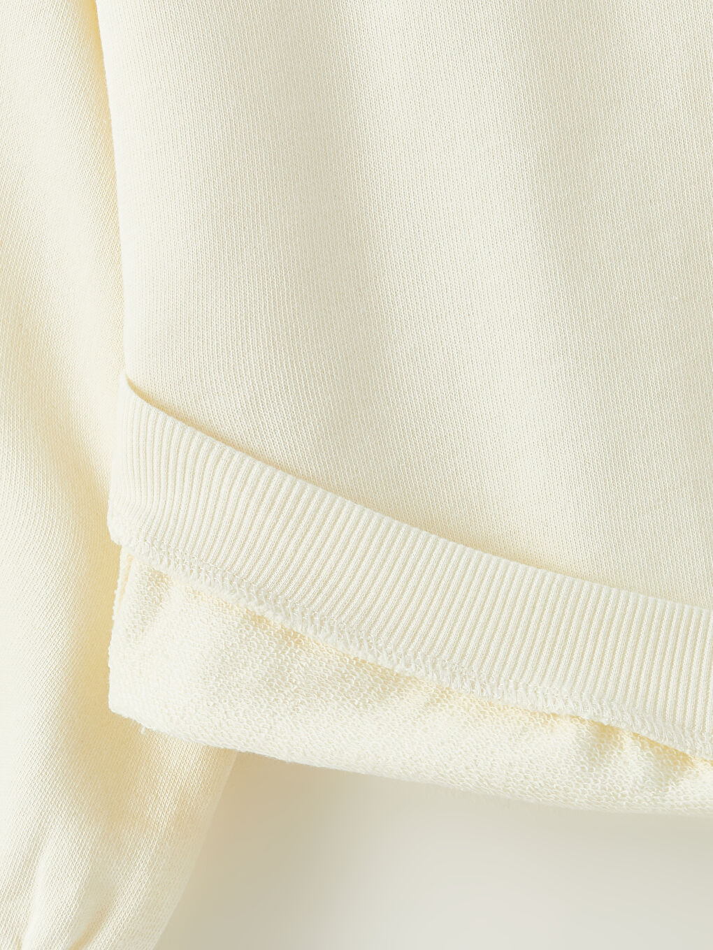 Bej Bisiklet Yaka Uzun Kollu Basic Kız Bebek Sweatshirt Anne Kız Kombini-4