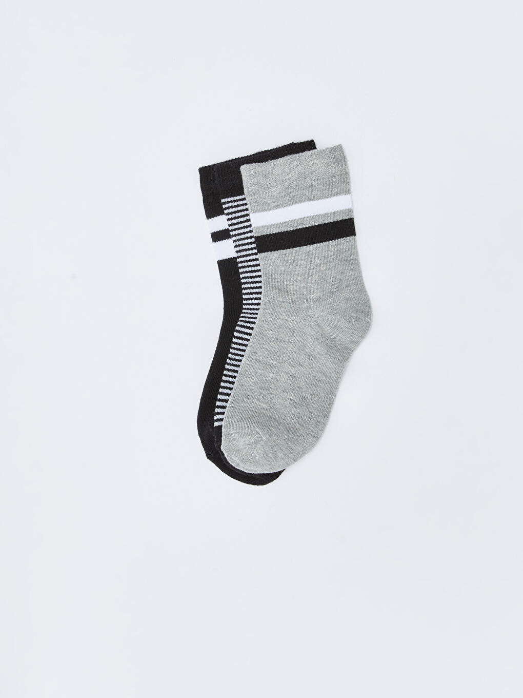 Gri Çizgili Erkek Çocuk Soket Çorap 3'lü