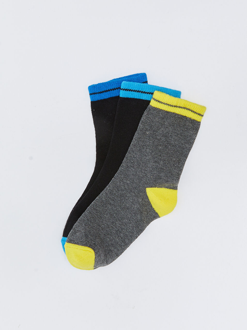 Gri Basic Erkek Çocuk Soket Çorap 3'lü