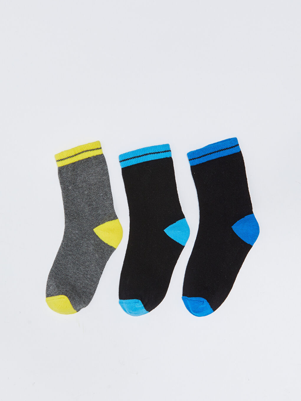 Gri Basic Erkek Çocuk Soket Çorap 3'lü-1