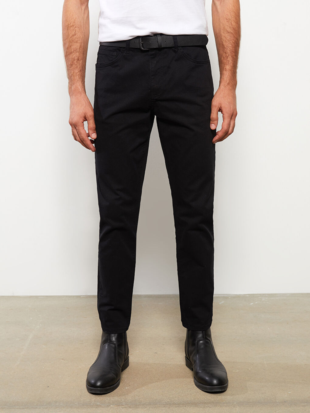 Slim Fit Twill Men's Trousers-2