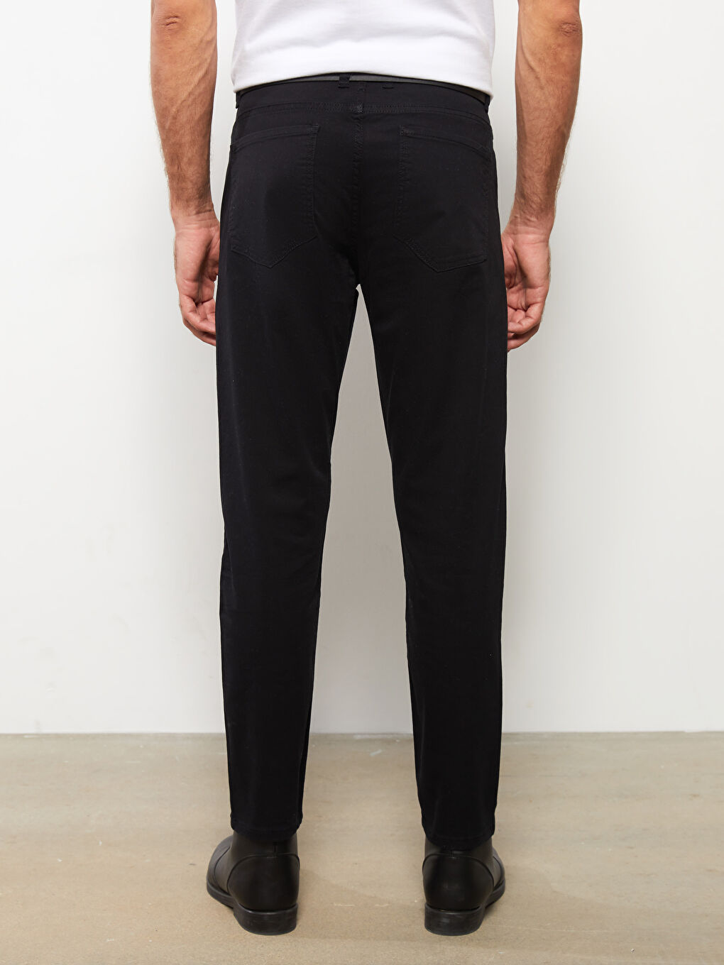 Slim Fit Twill Men's Trousers-3