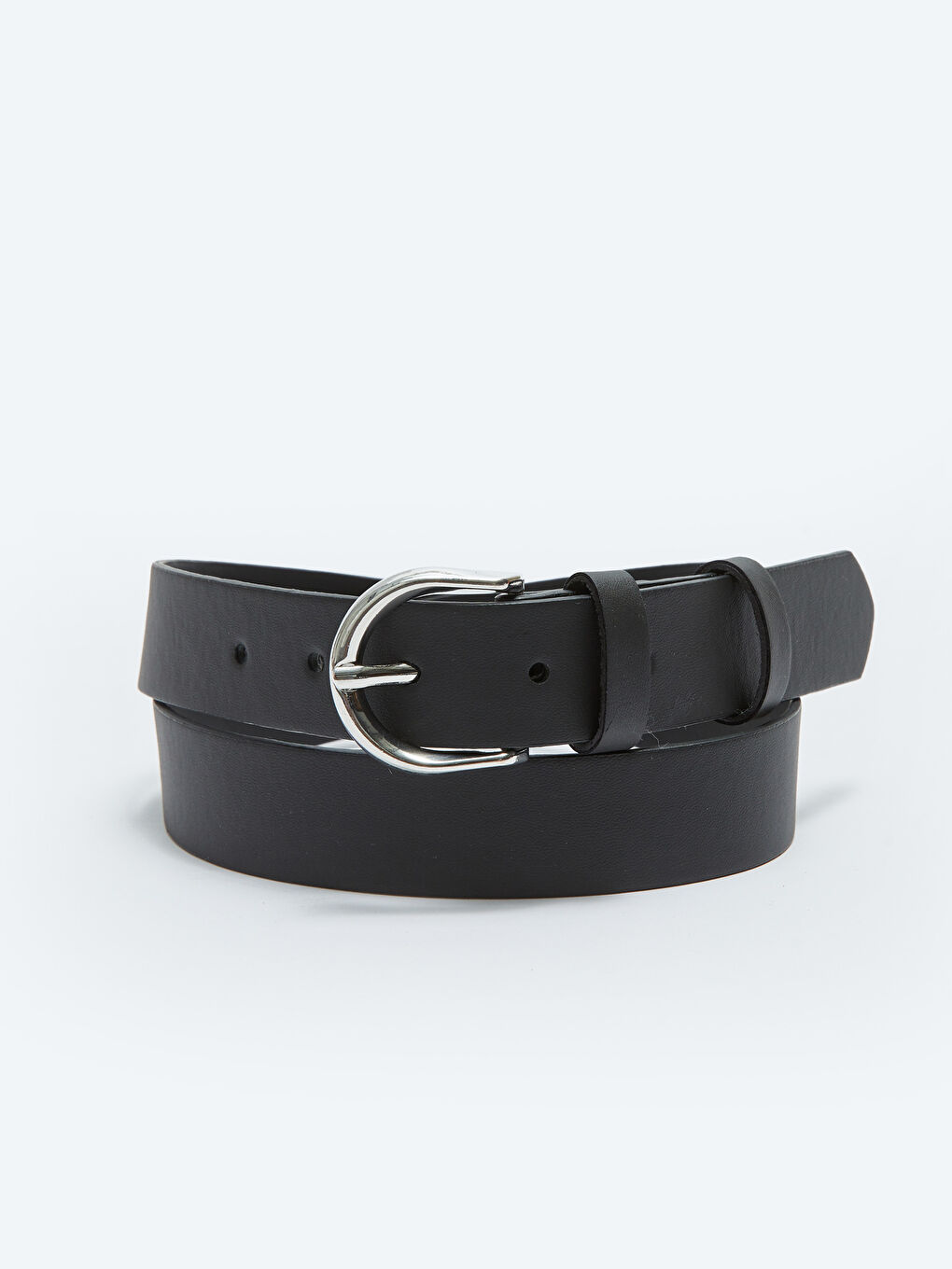 Siyah Deri Görünümlü Kadın Kemer