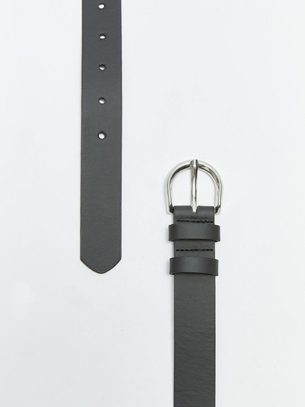 Siyah Deri Görünümlü Kadın Kemer-2