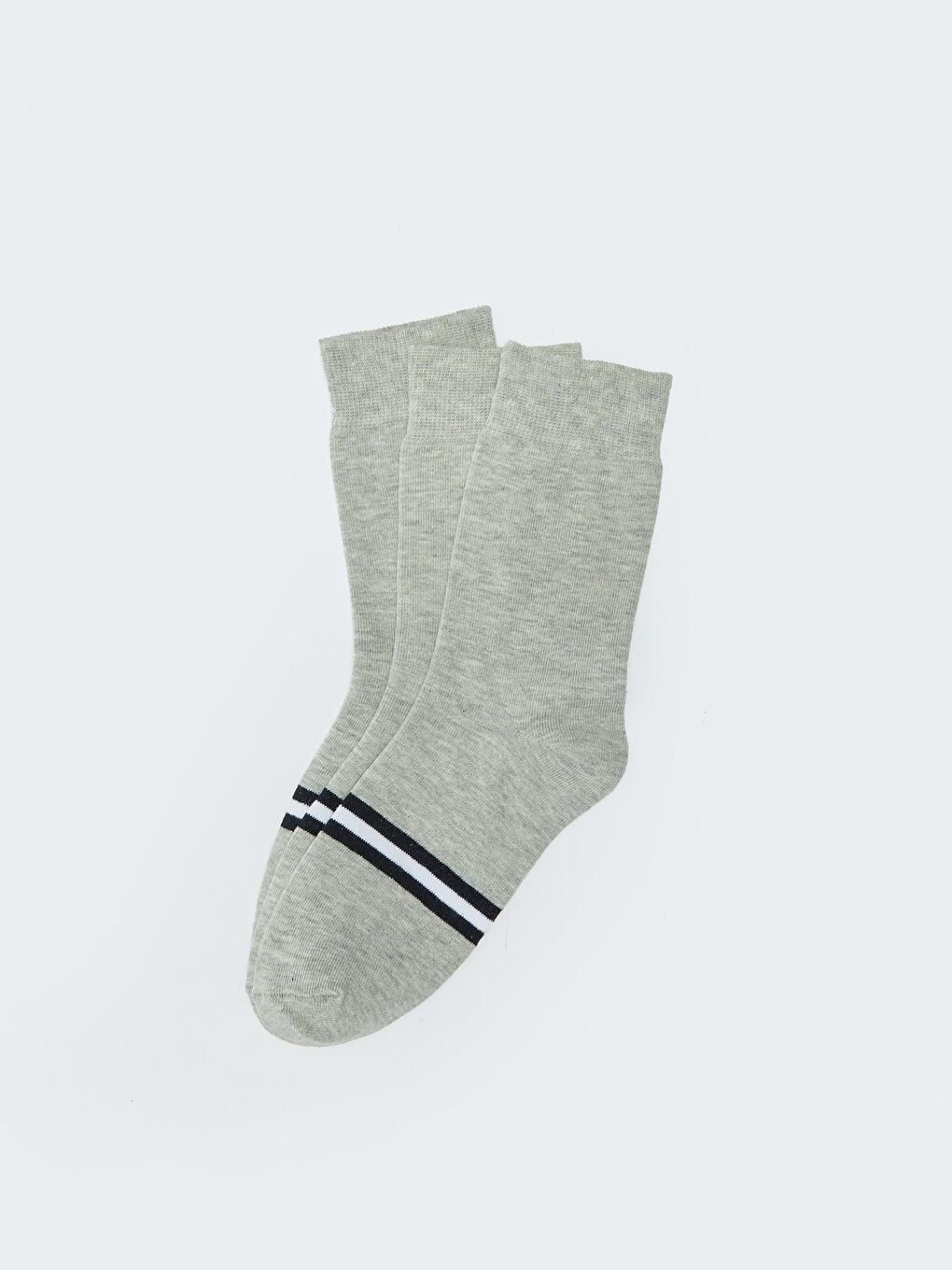 Gri Çizgili Erkek Soket Çorap 3'lü