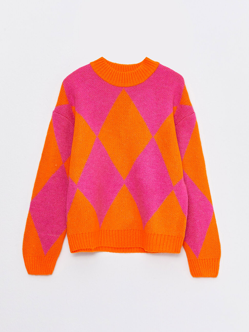 LCW Vision Funnel Neck Patterned Women's Knitwear Sweater -W2I609Z8-GMX