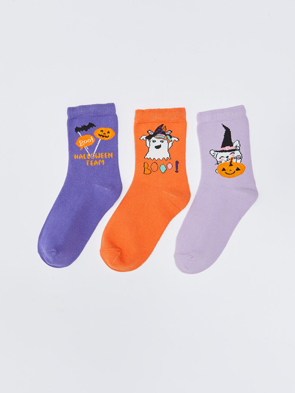 Șosete Fete cu Model Halloween Set 3 Bucăți