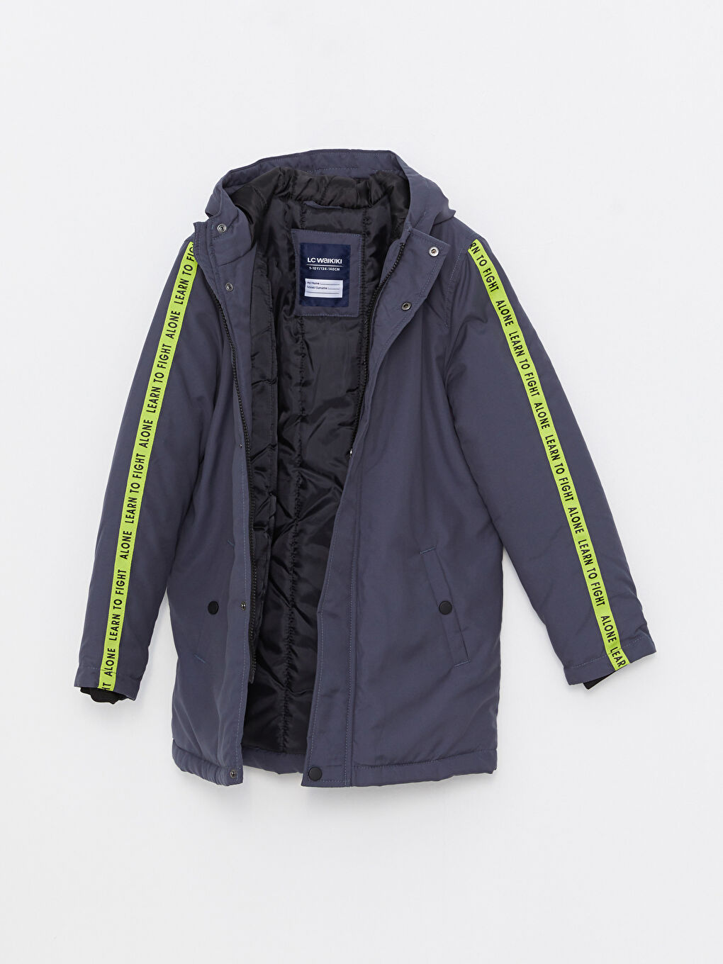 Hooded Printed Boy Coat-5