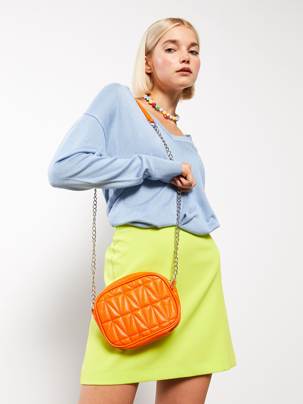 Leather Look Quilted Women's Crossbody Bag