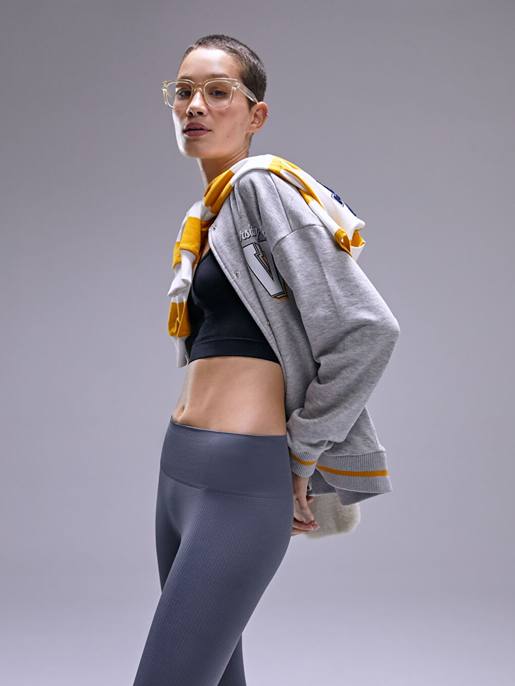 Antrasit Toparlayıcı Seamless Kadın Tayt-2