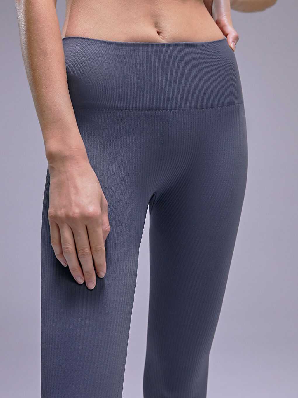 Antrasit Toparlayıcı Seamless Kadın Tayt-5