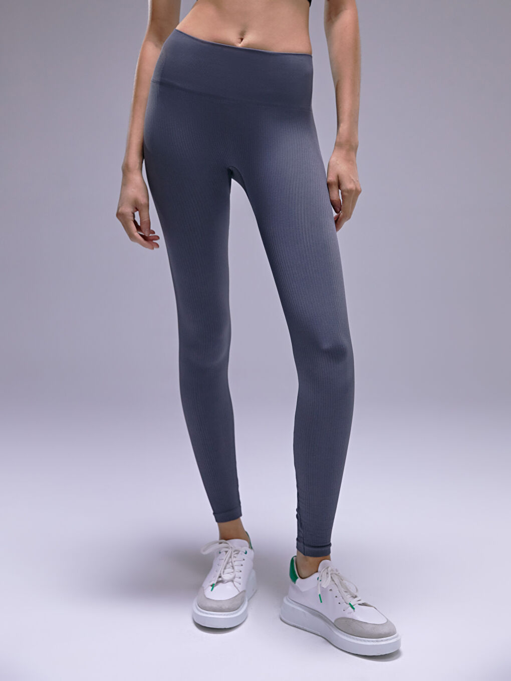 Antrasit Toparlayıcı Seamless Kadın Tayt-6