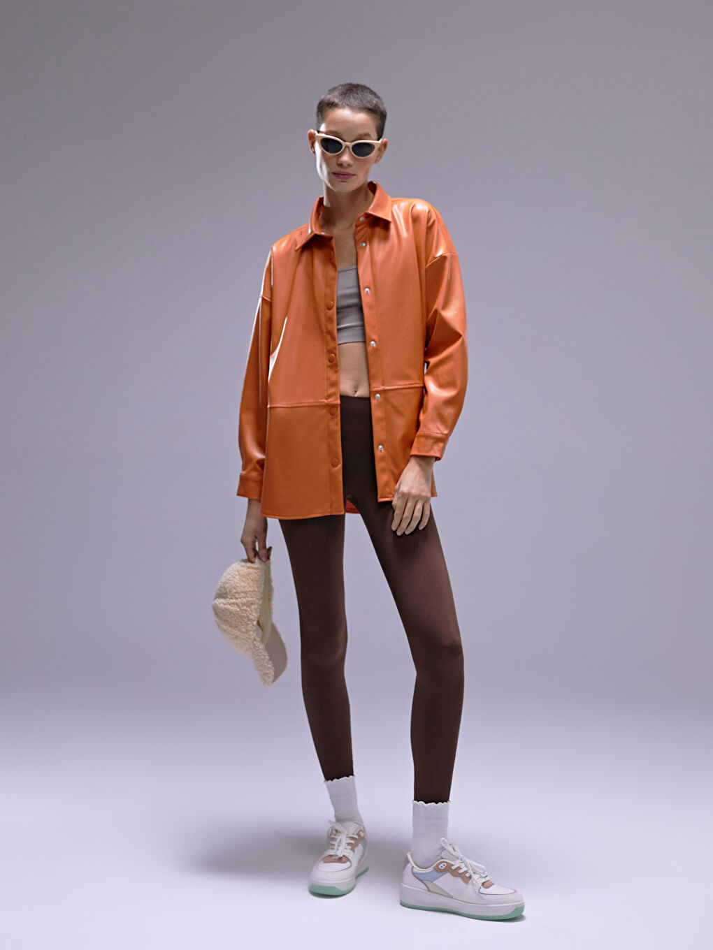 Kahverengi Toparlayıcı Seamless Kadın Tayt-1