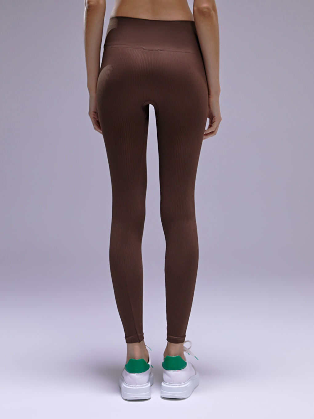 Kahverengi Toparlayıcı Seamless Kadın Tayt-6