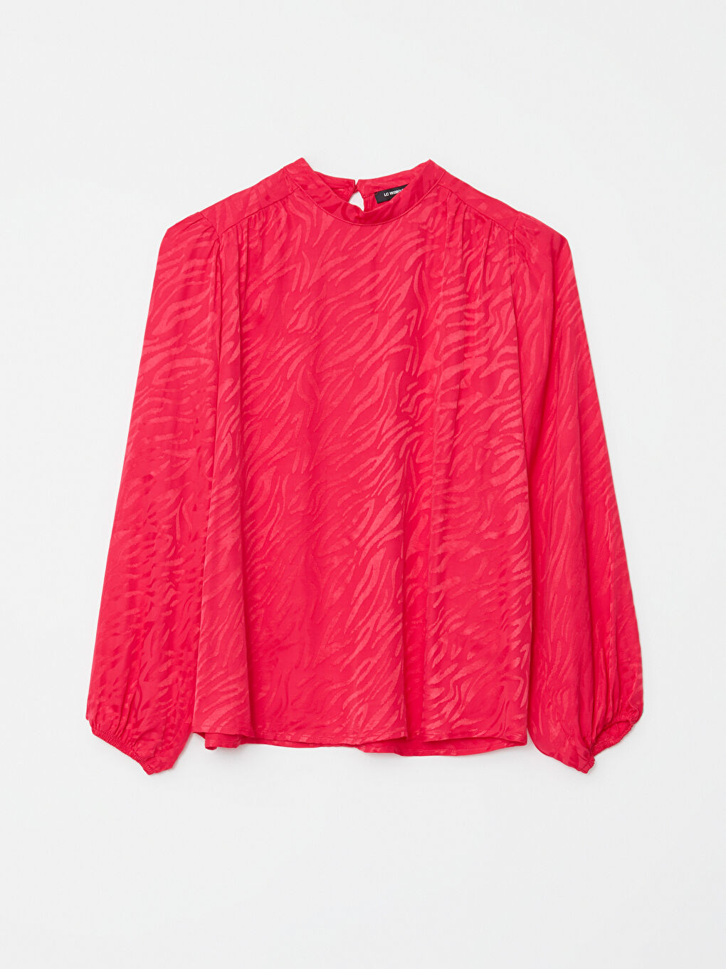 LCWAIKIKI Classic High Collar Patterned Long Sleeve Viscose Women's Blouse -W2I733Z8-SWX