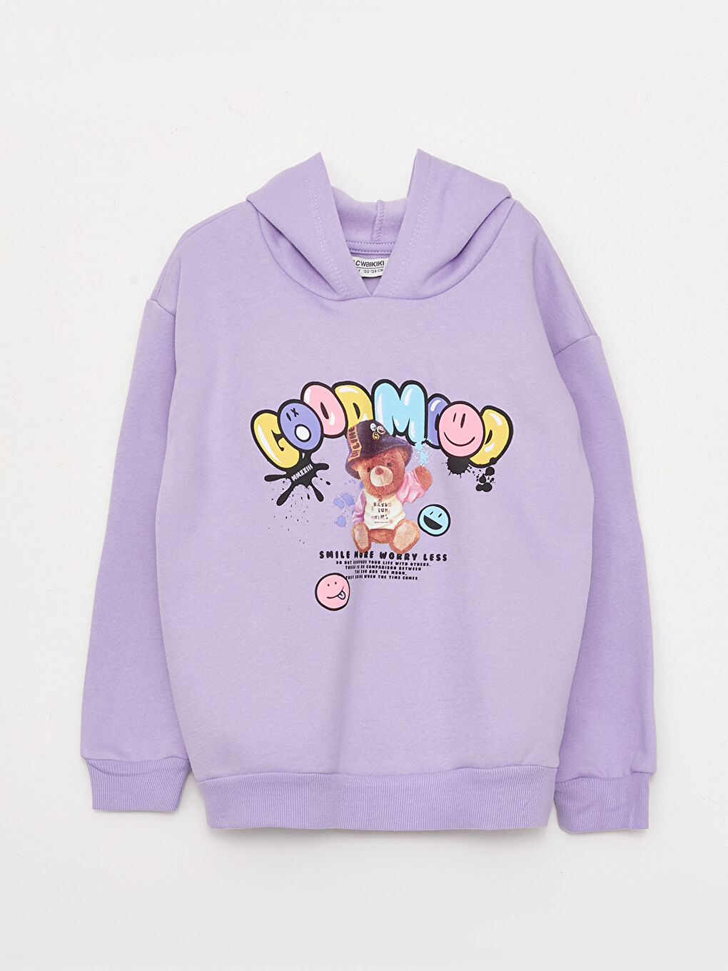 Hooded Printed Long Sleeve Girls' Sweatshirt