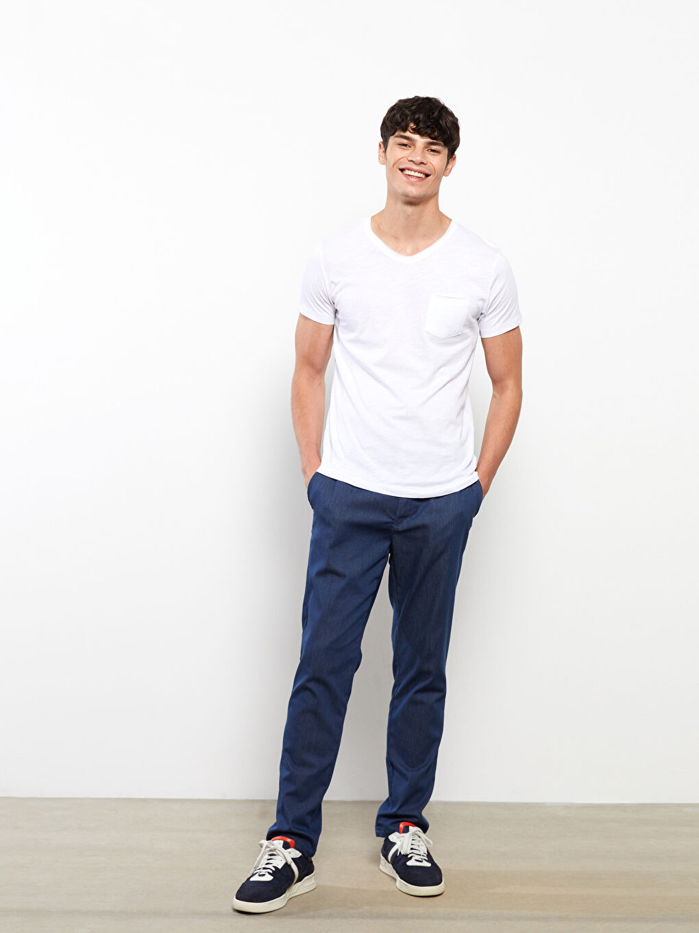 V-Neck Short Sleeve Jersey Men's T-Shirt-1