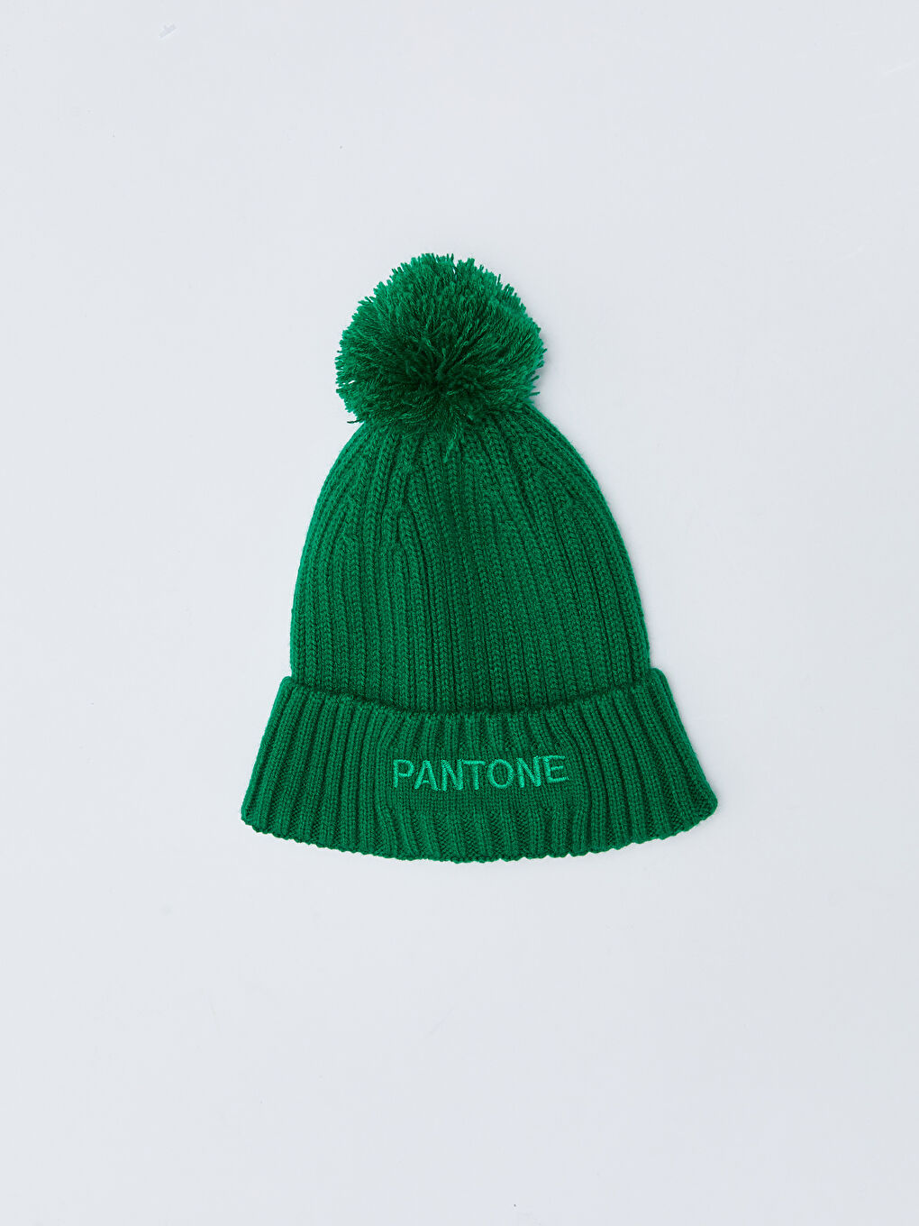 Yeşil Yazı Nakışlı Ponponlu Unisex Çocuk Bere