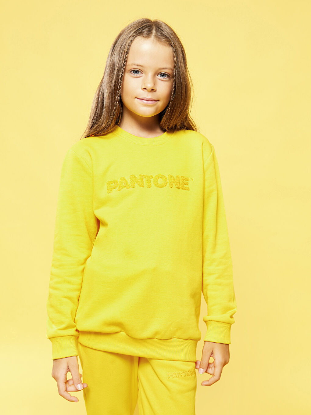 Crew Neck Embroidered Long Sleeve Unisex Kids Sweatshirt-1