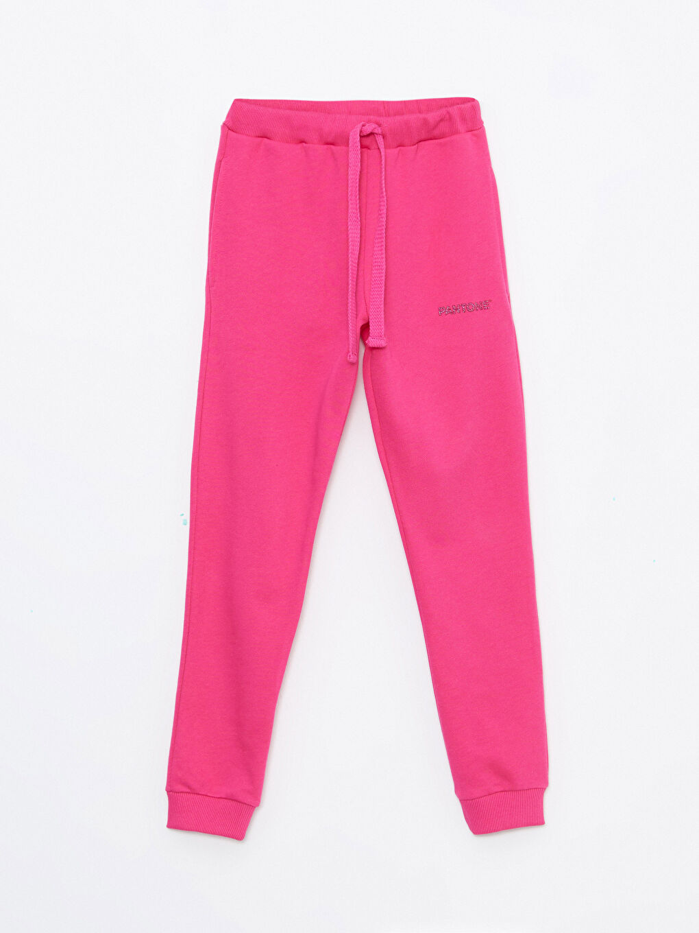 Pantone Şeker Pembe Baskılı Beli Lastikli Baskılı Unisex Çocuk Jogger Eşofman Altı - 3