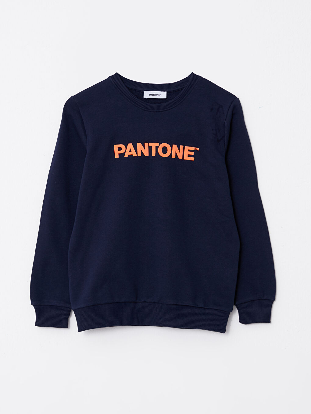 Lacivert Bisiklet Yaka Baskılı Uzun Kollu Unisex Çocuk Sweatshirt