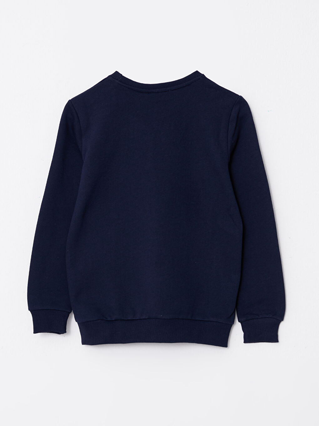 Lacivert Bisiklet Yaka Baskılı Uzun Kollu Unisex Çocuk Sweatshirt-1