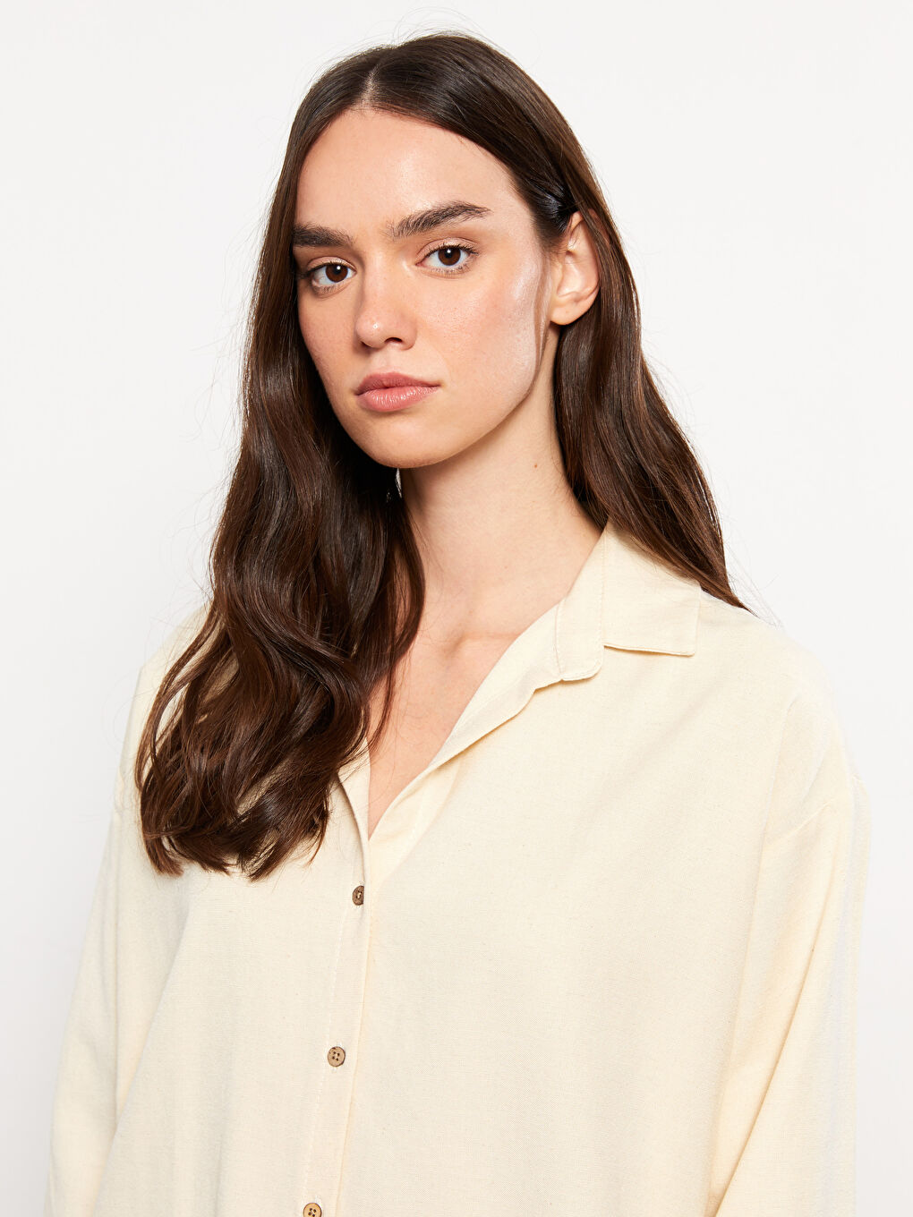 Plain Long Sleeve Women's Shirt-2