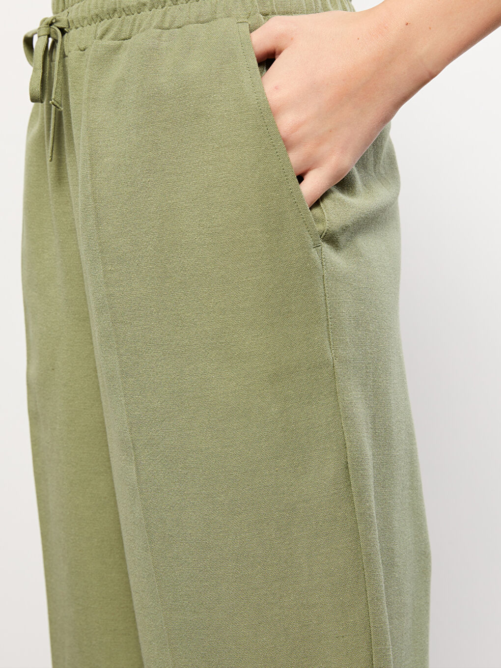 LCW Vision Women's Elastic Waist Plain Trousers -W2I850Z8-GUY