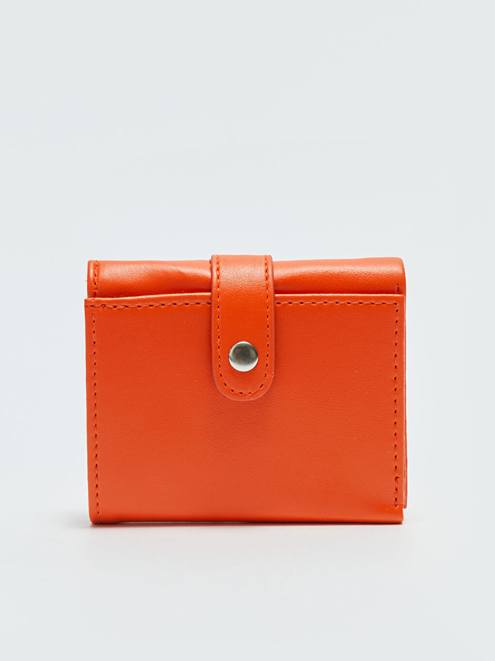Turuncu Deri Görünümlü Kadın Cüzdan